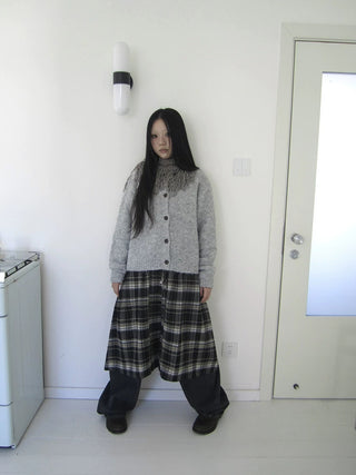 Cozy Korean Loose Fit Button Cardigan For Women Light Gray Round Neck Sweater