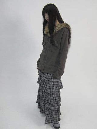 Detachable Fur Hooded Fleece Sweatshirt With Pockets