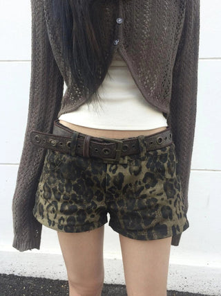 Distressed Hooded Crop Top With Off Shoulder Cutouts