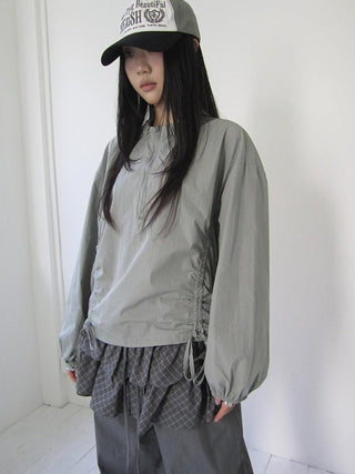 Functional Minimalist Drawstring Short Crop Top