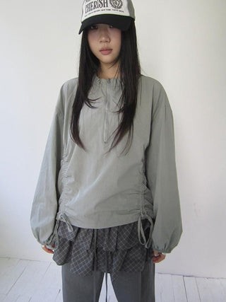 Functional Minimalist Drawstring Short Crop Top