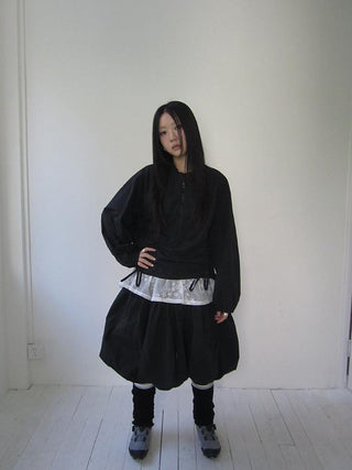 Functional Minimalist Drawstring Short Crop Top