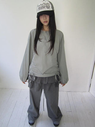 Functional Minimalist Drawstring Short Crop Top