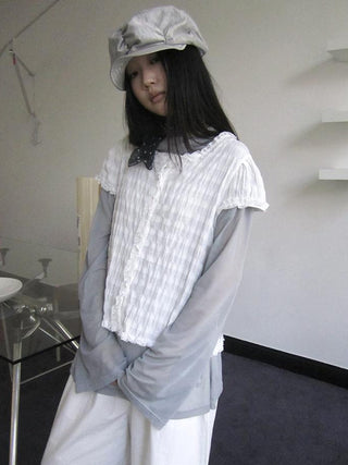 Gray Layered Loose Fit Long Sleeve Turtleneck Top