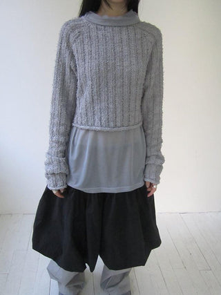 Gray Layered Loose Fit Long Sleeve Turtleneck Top
