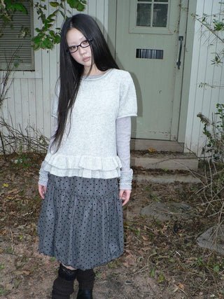 Knitted Loose Fit Crew Neck Pullover Short Sleeve Commuter Solid T-Shirt