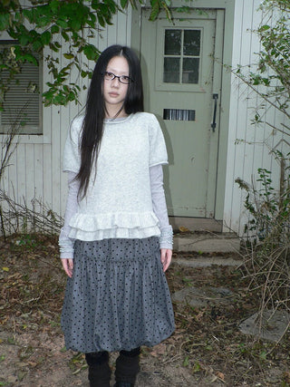 Knitted Loose Fit Crew Neck Pullover Short Sleeve Commuter Solid T-Shirt