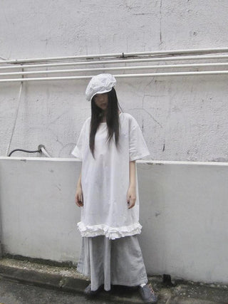 Loose Floral Lace Trim Summer Dress
