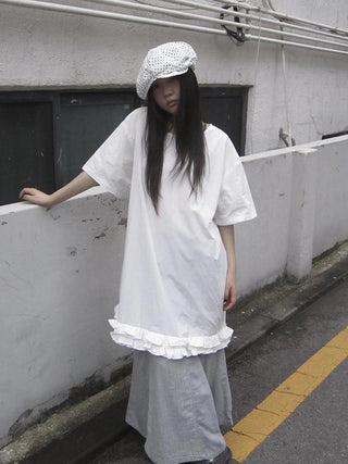 Loose Floral Lace Trim Summer Dress