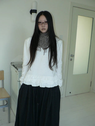 Loose Korean Long Sleeve Crew Neck Pullover Women Solid Oversized T-Shirt