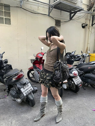 Low Rise Ruffled Tiered Street Style One Size Casual Mini Skirt