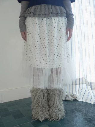 Pleated Korean Aline Elastic Waist White Girls Ladies Midi Skirt