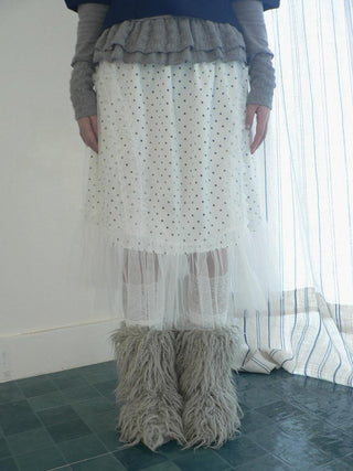 Pleated Korean Aline Elastic Waist White Girls Ladies Midi Skirt