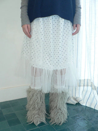Pleated Korean Aline Elastic Waist White Girls Ladies Midi Skirt