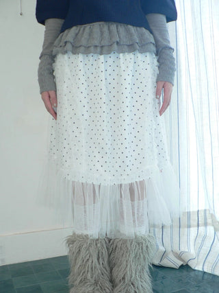 Pleated Korean Aline Elastic Waist White Girls Ladies Midi Skirt