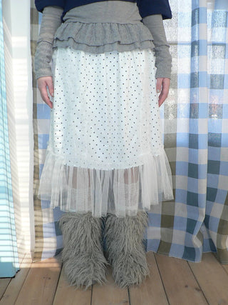 Pleated Korean Aline Elastic Waist White Girls Ladies Midi Skirt