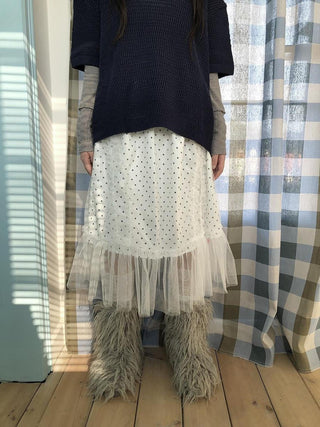 Pleated Korean Aline Elastic Waist White Girls Ladies Midi Skirt