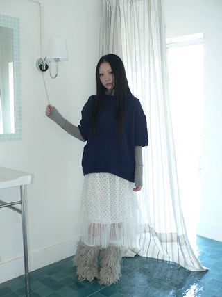 Pleated Korean Aline Elastic Waist White Girls Ladies Midi Skirt