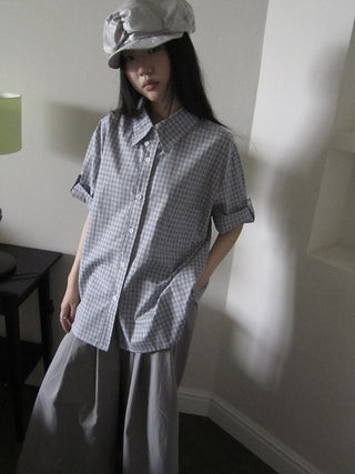 Project 5 6 Summer Casual Plaid Short Sleeve Shirt