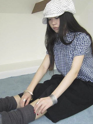 Puff Sleeve Plaid Short Sleeve Shirt