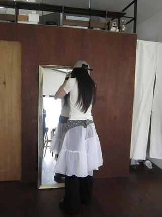Sheer Layered Ruffle Tie Waist Skirt