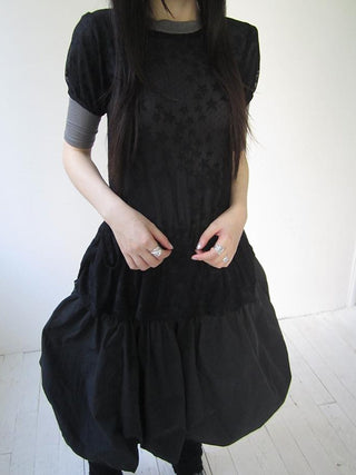 Star Print Lace Top With Drawstring Waist