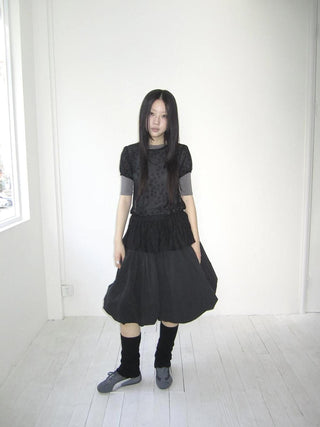 Star Print Lace Top With Drawstring Waist