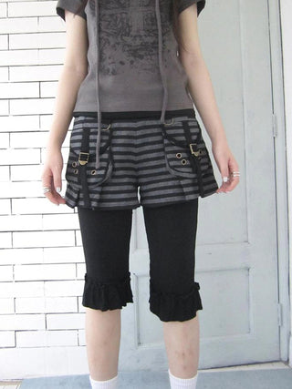 Summer Elastic Waist Ruffled Hem Slimming Shorts