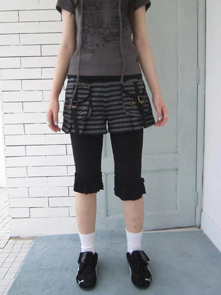 Summer Elastic Waist Ruffled Hem Slimming Shorts