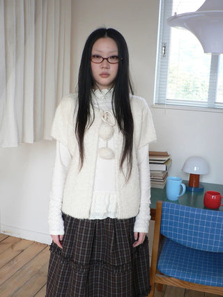 Tie Front Knit Korean Loose Layering Womens Short Sleeve Button Cardigans