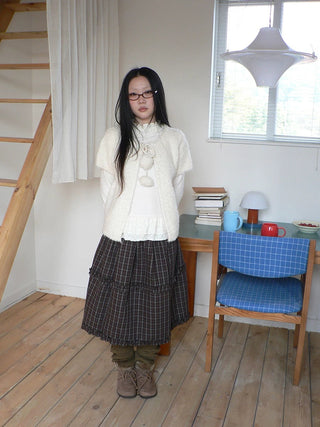 Tie Front Knit Korean Loose Layering Womens Short Sleeve Button Cardigans