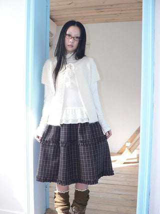 Tie Front Knit Korean Loose Layering Womens Short Sleeve Button Cardigans