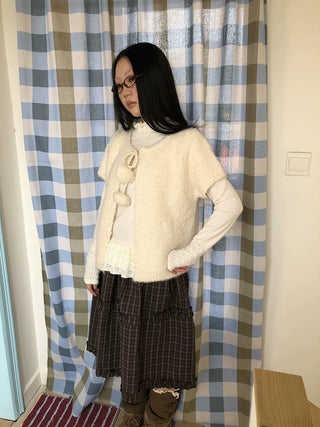 Tie Front Knit Korean Loose Layering Womens Short Sleeve Button Cardigans