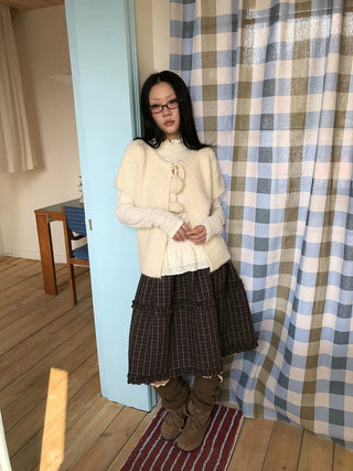 Tie Front Knit Korean Loose Layering Womens Short Sleeve Button Cardigans