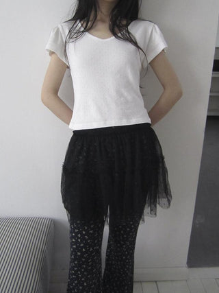 V-Neck Crop Top With Small Wing Sleeves