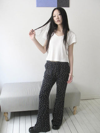 V-Neck Crop Top With Small Wing Sleeves