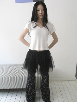 V-Neck Crop Top With Small Wing Sleeves