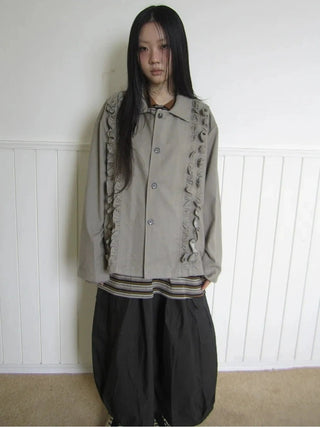 Vintage Autumn Notched Collar Single Breasted Wool Coat Jacket