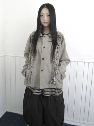 Vintage Autumn Notched Collar Single Breasted Wool Coat Jacket