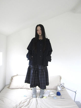 Vintage Autumn Notched Collar Single Breasted Wool Coat Jacket