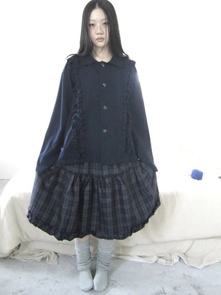 Vintage Autumn Notched Collar Single Breasted Wool Coat Jacket