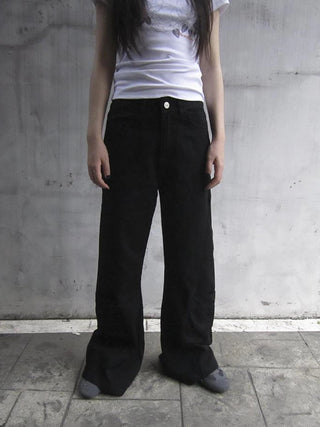Vintage Black Washed High Waisted Wide Leg Flare Jeans