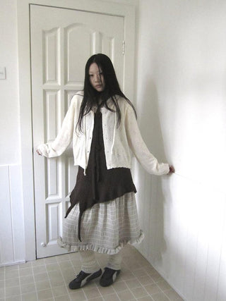 Vintage Button Down Openwork Hooded Knit Cardigan