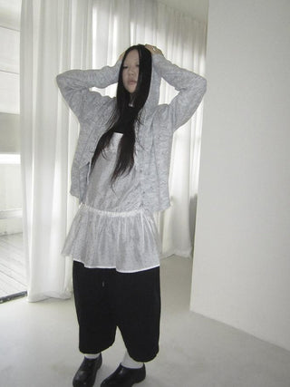 Vintage Button Down Openwork Hooded Knit Cardigan