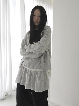 Vintage Button Down Openwork Hooded Knit Cardigan