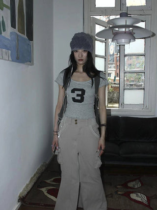 Vintage Cargo Pocket Wrap Maxi Skirt With Dual Zippers