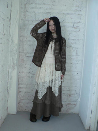 Vintage Crochet Lace Long Sleeve Cardigan Cardigan