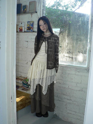 Vintage Crochet Lace Long Sleeve Cardigan Cardigan
