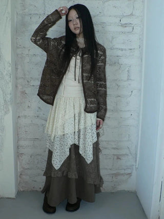 Vintage Crochet Lace Long Sleeve Cardigan Cardigan