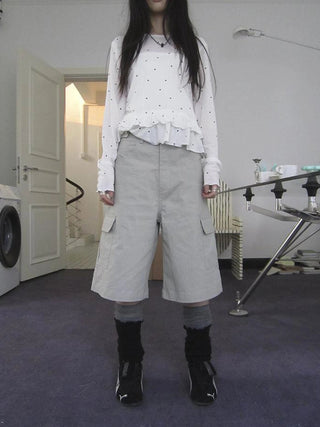 Vintage High Waisted Cargo Capri Pants